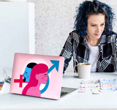 Pegatina portátil igualdad de género - TenVinilo