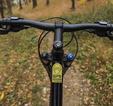 Fietssticker met geel GPS - TenStickers