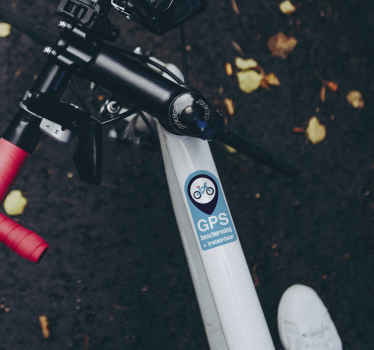 Fiets sticker met GPS blauw - TenStickers