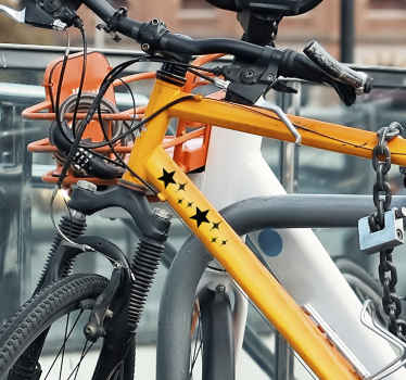 Fiets sticker met sterretjes - TenStickers