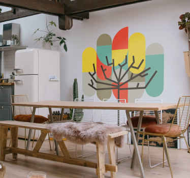 Wandtattoo Baum Industrielle geometrische Eiche - TenStickers