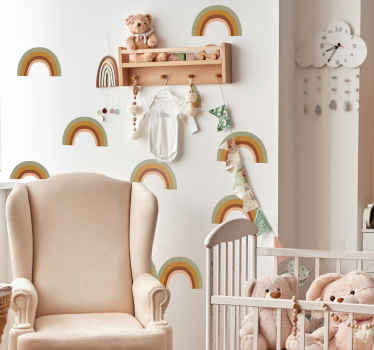 Sticker chambre enfant arcs-en-ciel boho - TenStickers