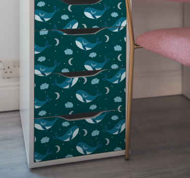 Beluga Pattern  fish wall decal - TenStickers
