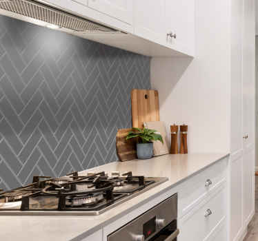 Black cement herringbone tile transfer - TenStickers