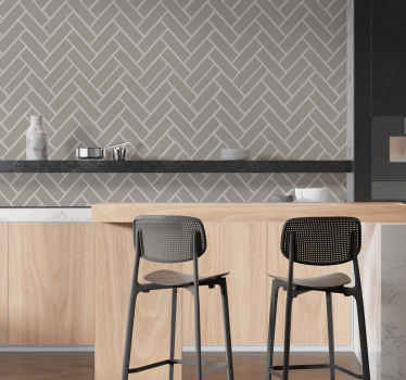 Grey herringbone tile transfer - TenStickers