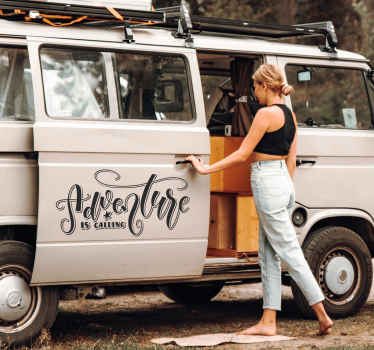 Adventure Calling campervan decal - TenStickers