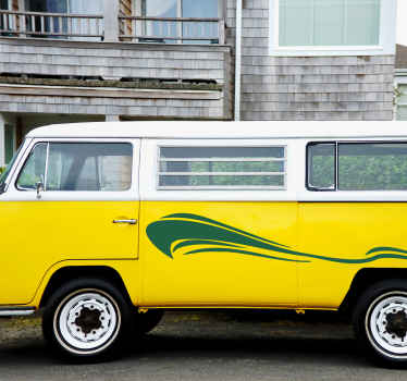 Graphic wave line campervan decal - TenStickers