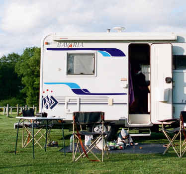 Graphic set line campervan decal - TenStickers