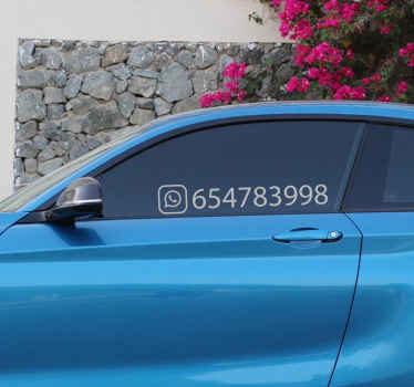 Whatsapp nummer autosticker - TenStickers