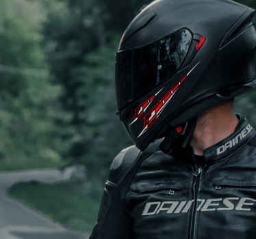 Helmet set line motorbike sticker - TenStickers