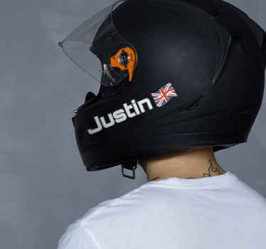 UK Flag Name motorbike sticker - TenStickers