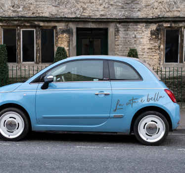 Adesivo per auto con "la vita è bella" - TenStickers