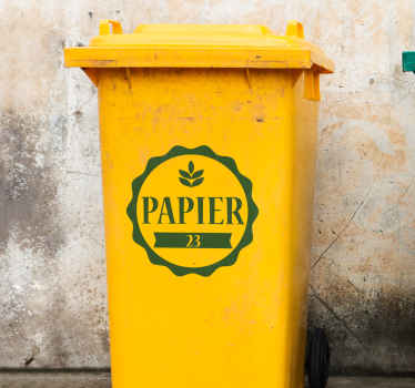 papiercontainer Vuilnisbak sticker - TenStickers