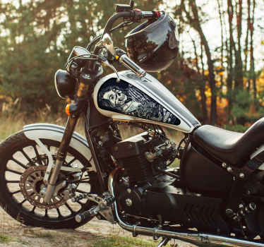 Skeleton tank motorbike sticker - TenStickers