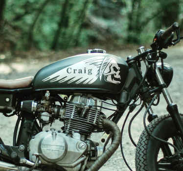 Customisable Skull Wing motorbike sticker - TenStickers