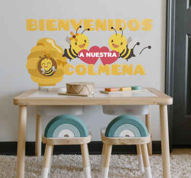 Vinilo infantil bienvenidos a nuestra colmena - TenVinilo