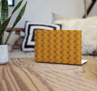 Pegatina para portátiles hexagonos amarillos - TenVinilo