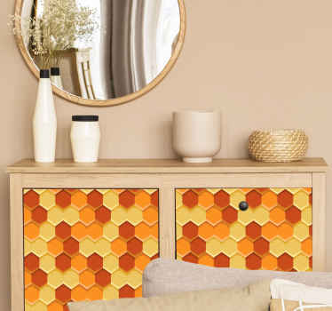 Vinilo adhesivo para mueble hexágonos - TenVinilo