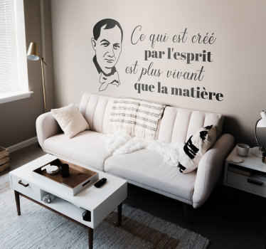 Sticker citation et portrait de Baudelaire  - TenStickers