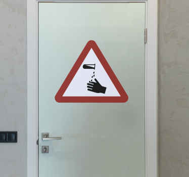 Señal adhesiva productos corrosivos - TenVinilo