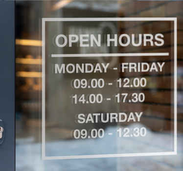 Shop hours shop window sticker - TenStickers