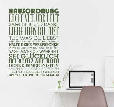 Hausordnung Wandtattoo - TenStickers
