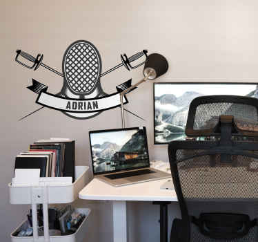 Sticker symbole d'escrime avec le prénom - TenStickers