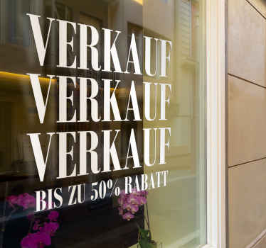 Schaufenster Aufkleber Geschäft Verkäufe - TenStickers