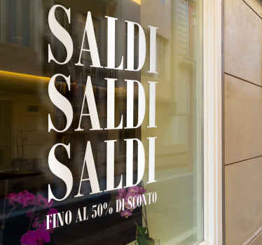 Adesivo per vetri con scritta saldi - TenStickers