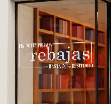 Vinilo escaparate Final de temporada - TenVinilo