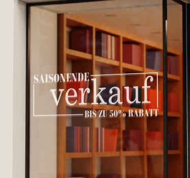 Schaufenster Aufkleber Saisonende  - TenStickers