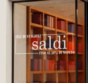 Sticker adesivo per vetri con la scritta saldi - TenStickers