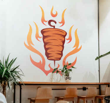 Fire Kebab food wall sticker - TenStickers