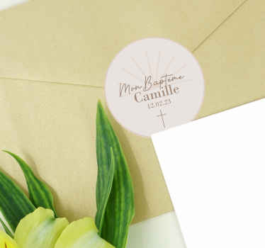 Sticker Communion nom et date du baptême - TenStickers