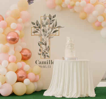 Sticker de baptême en forme de croix - TenStickers