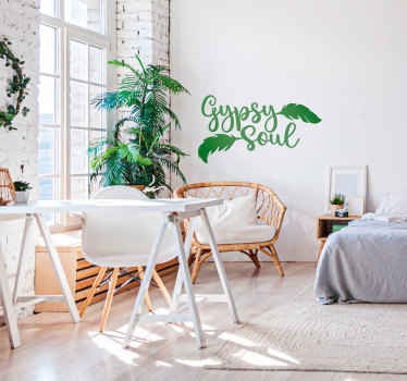Gypsy soul text wall sticker - TenStickers