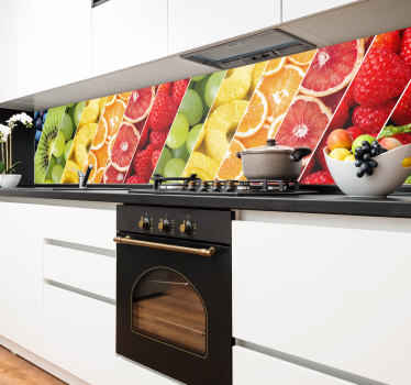 Sticker crédence avec des motifs de fruits - TenStickers