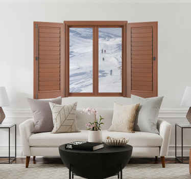 Adesivo illusione finestra vista montagna - TenStickers