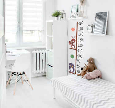 猫头鹰和兔子身高图墙贴 - TenStickers