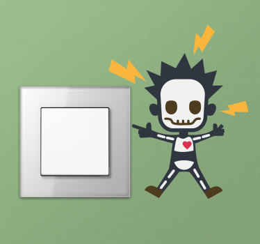 Electric man switch people wall decal - TenStickers