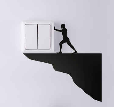 Pushing man silhouette decal - TenStickers