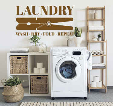 Vinilo decorativo hogar Pinza de ropa de lavandería - TenVinilo
