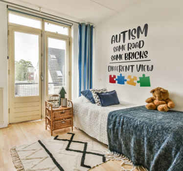 Autism same road text sticker - TenStickers