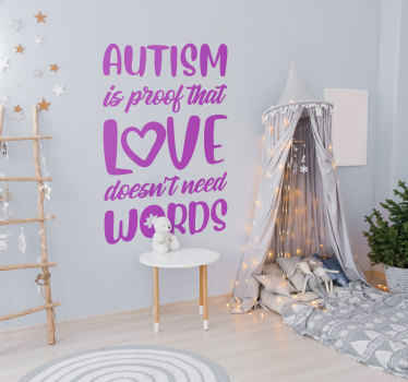 Autism love words text sticker - TenStickers