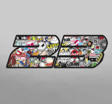 Pegatina para moto personalizable bomb number - TenVinilo