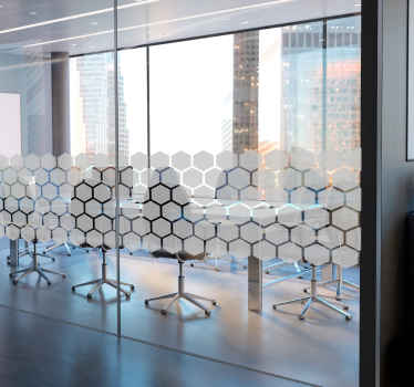 Sticker fenêtre hexagones transparents - TenStickers