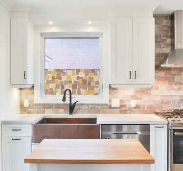 Sticker fenêtre formes carrées rétro - TenStickers