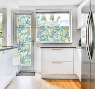 Sticker fenêtre feuilles de palmier chic - TenStickers