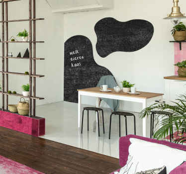 Krijtbordsticker met Golvende Vormen - TenStickers