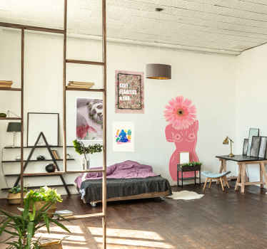 Sticker met vrouwelijk lichaam en bloemenhoofd - TenStickers